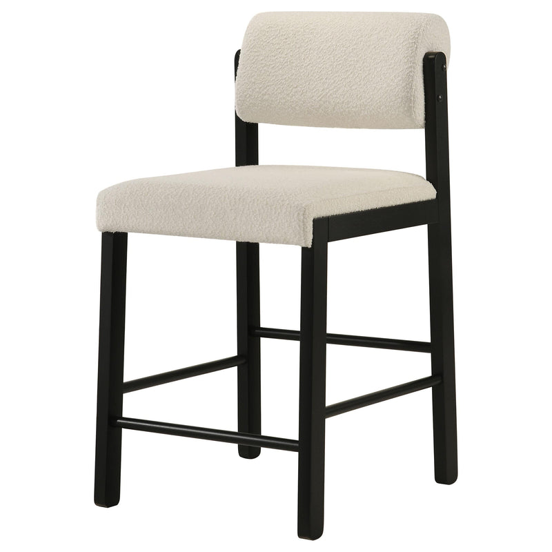 Kehoe Upholstered Counter Height Chair Cream and Black (Set of 2) - 193939BLK