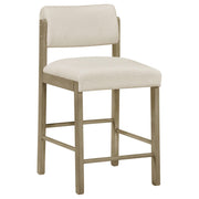 Kehoe Upholstered Counter Height Chair Cream and Natural Oak (Set of 2) - 193939NAT