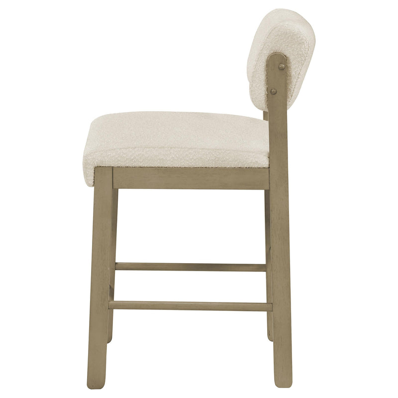 Kehoe Upholstered Counter Height Chair Cream and Natural Oak (Set of 2) - 193939NAT