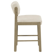 Kehoe Upholstered Counter Height Chair Cream and Natural Oak (Set of 2) - 193939NAT