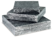 Keldy Antique Pewter Finish Box (Set of 3) - A2000491