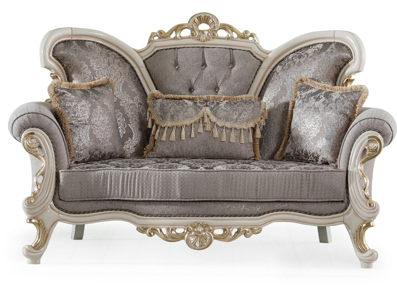 Kelebek Traditional Loveseat Vizon in Vizon - 101-KEL-S179K1-2