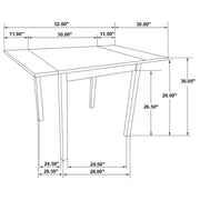 Kelso Rectangular 52-inch Extension Dining Table Cappuccino - 190821