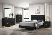 Kendall Upholstered California King Panel Bed Black - 224451KW