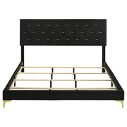 Kendall Upholstered California King Panel Bed Black - 224451KW