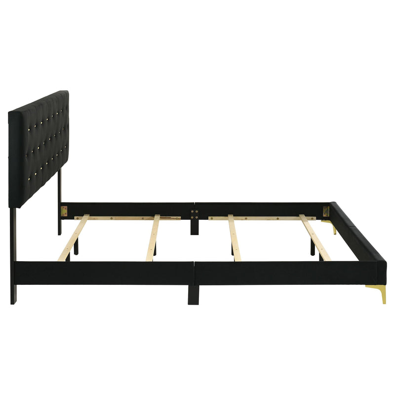 Kendall Upholstered Eastern King Panel Bed Black - 224451KE
