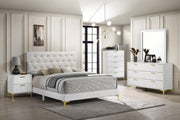 Kendall Upholstered Eastern King Panel Bed White - 224401KE