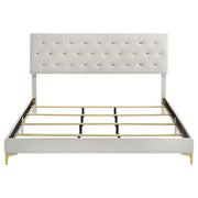 Kendall Upholstered Eastern King Panel Bed White - 224401KE