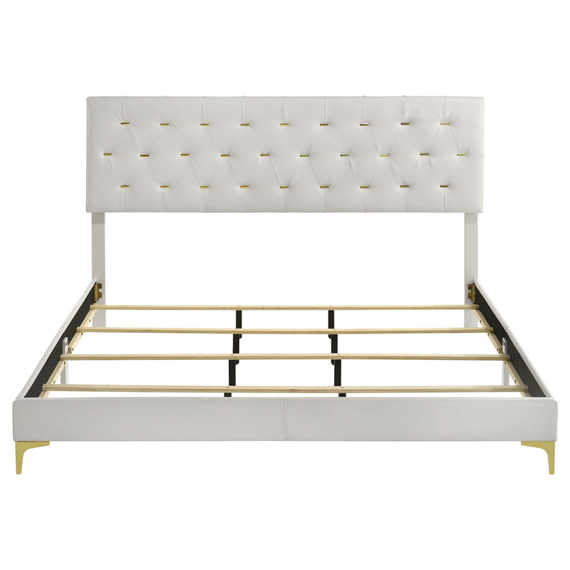 Kendall Upholstered Eastern King Panel Bed White - 224401KE