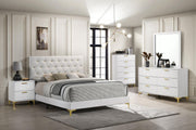 Kendall Upholstered Queen Panel Bed White - 224401Q