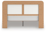 Kendanport White/Brown King Upholstered Bed, Dresser and Nightstand - PCB1108B11