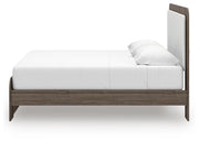 Kendanport White/Brown King Upholstered Bed, Dresser and Nightstand - PCB1108B11