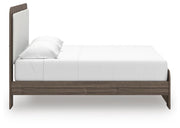 Kendanport White/Brown King Upholstered Bed - PCB1108B8