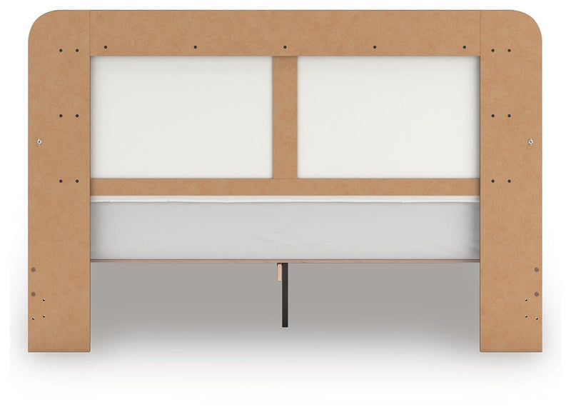 Kendanport White/Brown King Upholstered Bed - PCB1108B8