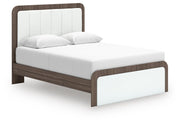 Kendanport White/Brown Queen Upholstered Bed - PCB1108B7