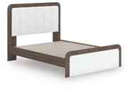 Kendanport White/Brown Queen Upholstered Bed - PCB1108B7
