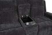 Kennett 3-piece Chenille Power Reclining Sofa Set Dark Grey - 610154P-S3