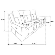 Kennett 3-piece Chenille Power Reclining Sofa Set Dark Grey - 610154P-S3