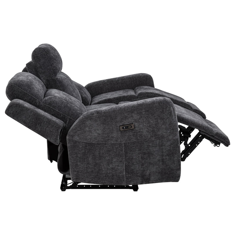 Kennett 3-piece Chenille Power Reclining Sofa Set Dark Grey - 610154P-S3