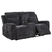 Kennett 3-piece Chenille Power Reclining Sofa Set Dark Grey - 610154P-S3