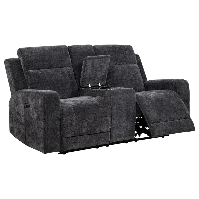 Kennett 3-piece Chenille Power Reclining Sofa Set Dark Grey - 610154P-S3