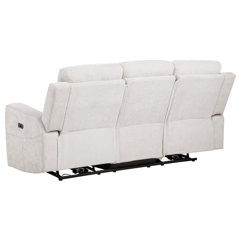 Kennett 3-piece Chenille Power Reclining Sofa Set Ivory - 610151P-S3