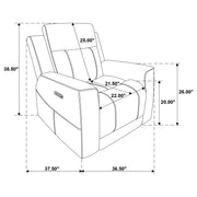 Kennett Chenille Upholstered Power Recliner Chair Ivory - 610153P