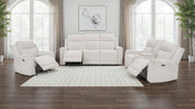 Kennett Chenille Upholstered Power Recliner Chair Ivory - 610153P