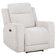 Kennett Chenille Upholstered Power Recliner Chair Ivory - 610153P