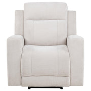 Kennett Chenille Upholstered Power Recliner Chair Ivory - 610153P