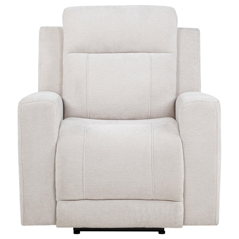 Kennett Chenille Upholstered Power Recliner Chair Ivory - 610153P