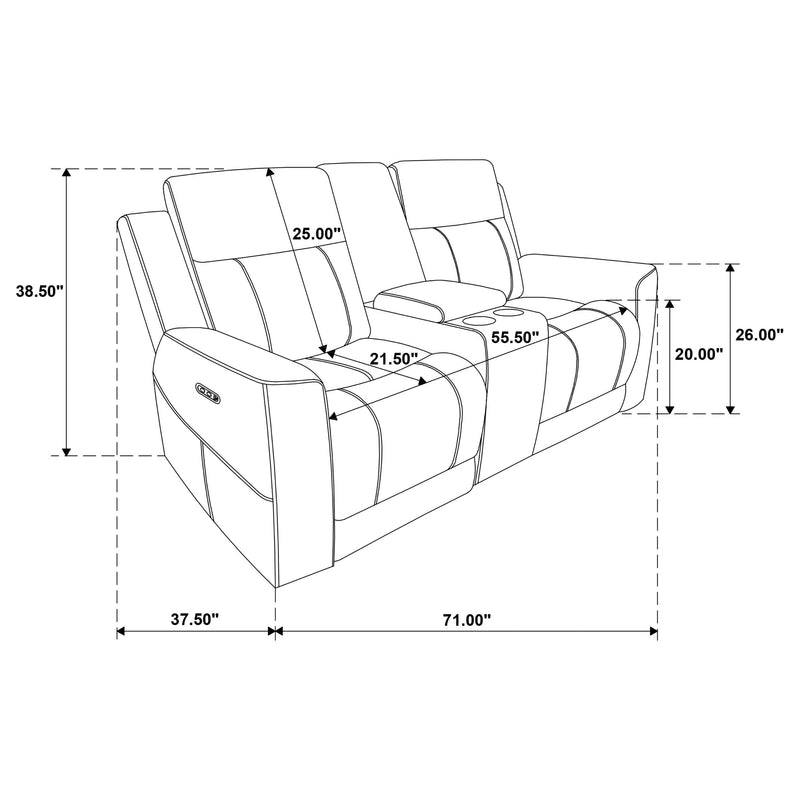 Kennett Chenille Upholstered Power Reclining Loveseat Grey - 610155P