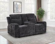 Kennett Chenille Upholstered Power Reclining Loveseat Grey - 610155P