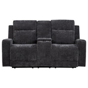Kennett Chenille Upholstered Power Reclining Loveseat Grey - 610155P