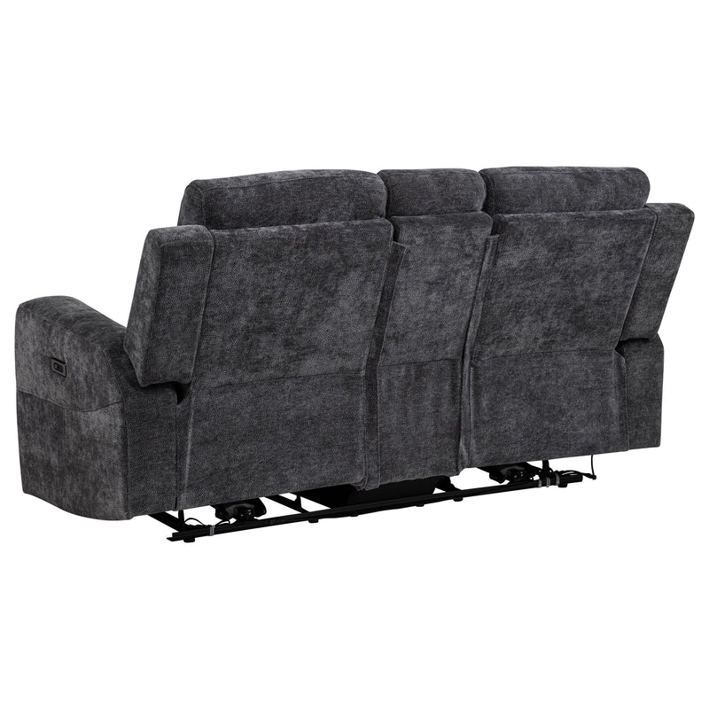 Kennett Chenille Upholstered Power Reclining Loveseat Grey - 610155P