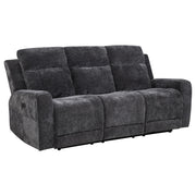 Kennett Chenille Upholstered Power Reclining Sofa Dark Grey - 610154P