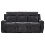 Kennett Chenille Upholstered Power Reclining Sofa Dark Grey - 610154P