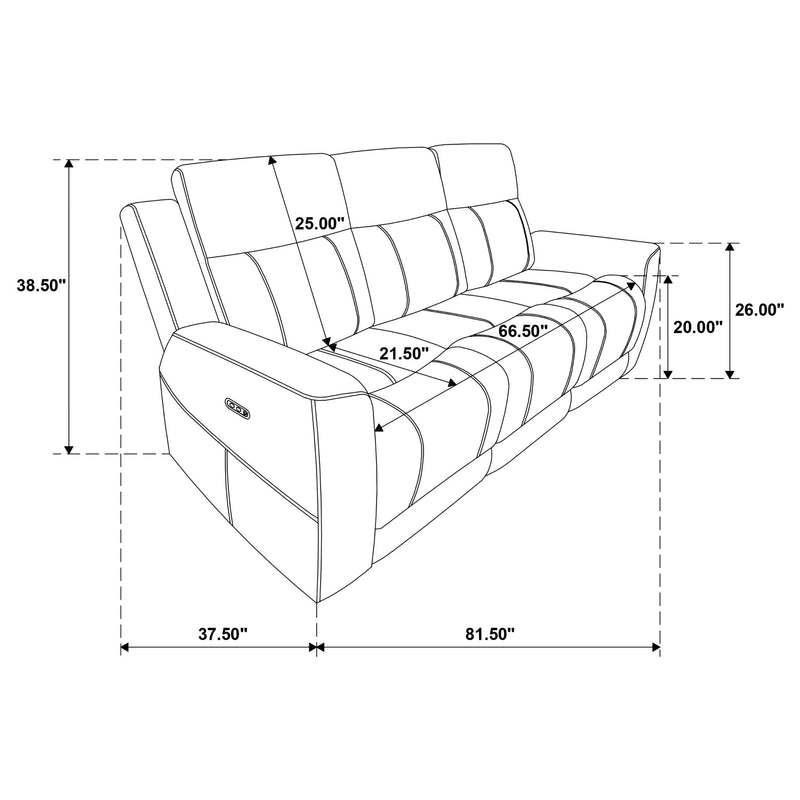 Kennett Chenille Upholstered Power Reclining Sofa Ivory - 610151P