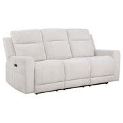 Kennett Chenille Upholstered Power Reclining Sofa Ivory - 610151P