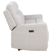 Kennett Chenille Upholstered Power Reclining Sofa Ivory - 610151P