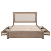 Kenora 56-inch Eastern King LED Storage Bed Barley Brown - 224850KE