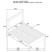 Kenora 56-inch Queen LED Storage Bed Barley Brown - 224850Q