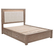 Kenora 56-inch Queen LED Storage Bed Barley Brown - 224850Q