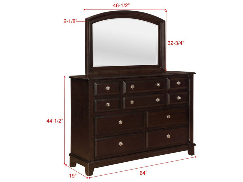 Kenton Dark Brown Mirror - B1820-11 - DMV Furniture