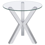 Kenzie 2-piece Round Coffee and End Table Set Chrome - 708128-S2