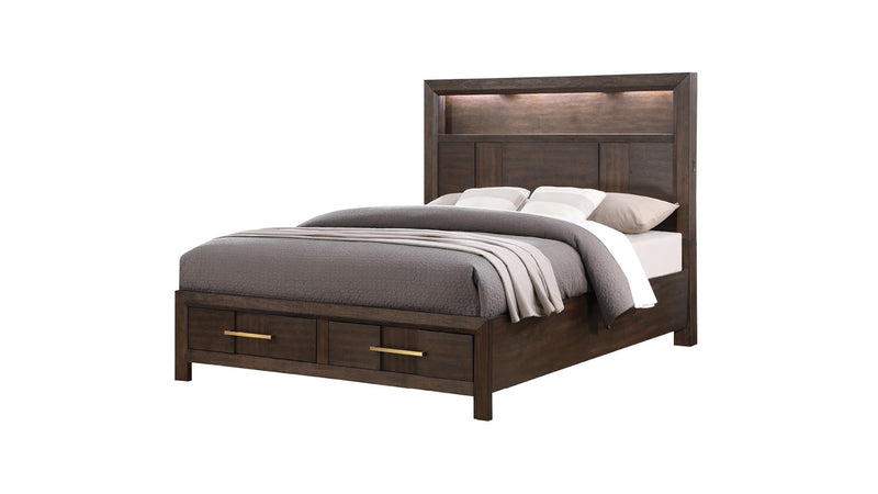 Kenzo King Bed Walnut - Kenzo King Bed Walnut