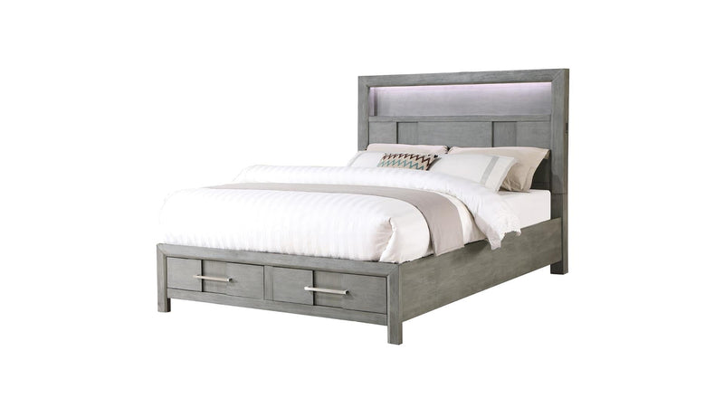 Kenzo Queen Bed Gray - Kenzo Queen Bed Gray