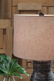 Kerbert 2-Piece Table Lamp Set in Distressed Black - PKG019345