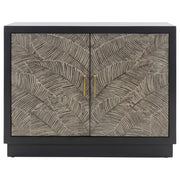 Kerrick 2-door Bone Inlay Accent Cabinet Beige and Black - 950451