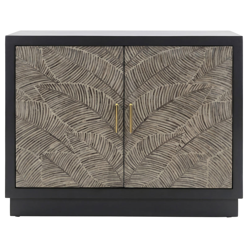 Kerrick 2-door Bone Inlay Accent Cabinet Beige and Black - 950451